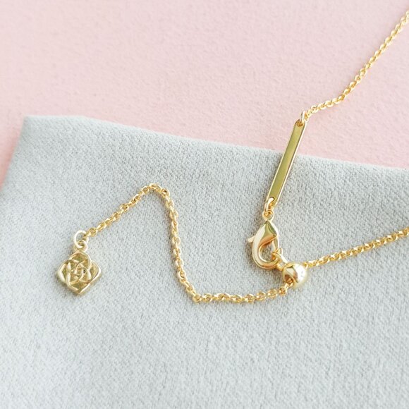 Kendra Scott - Elisa Ivory Mix Gold Enamel Framed Necklace - NEW - Picture 4 of 4